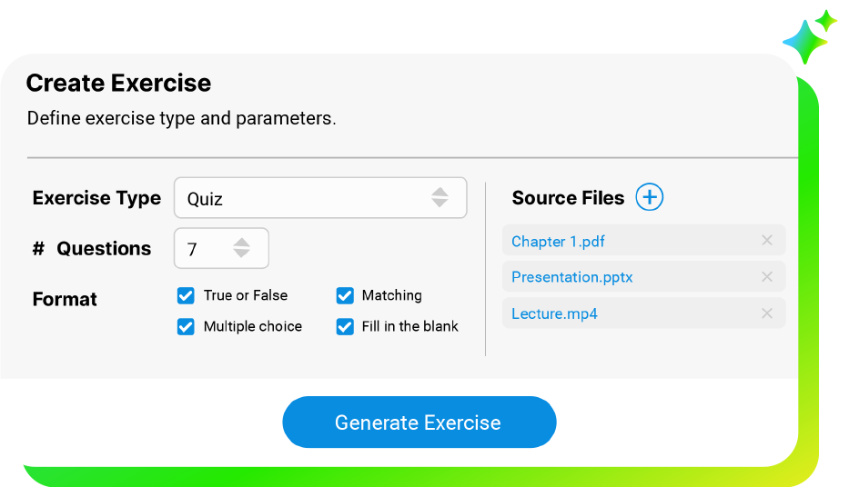 Create Exercises UI